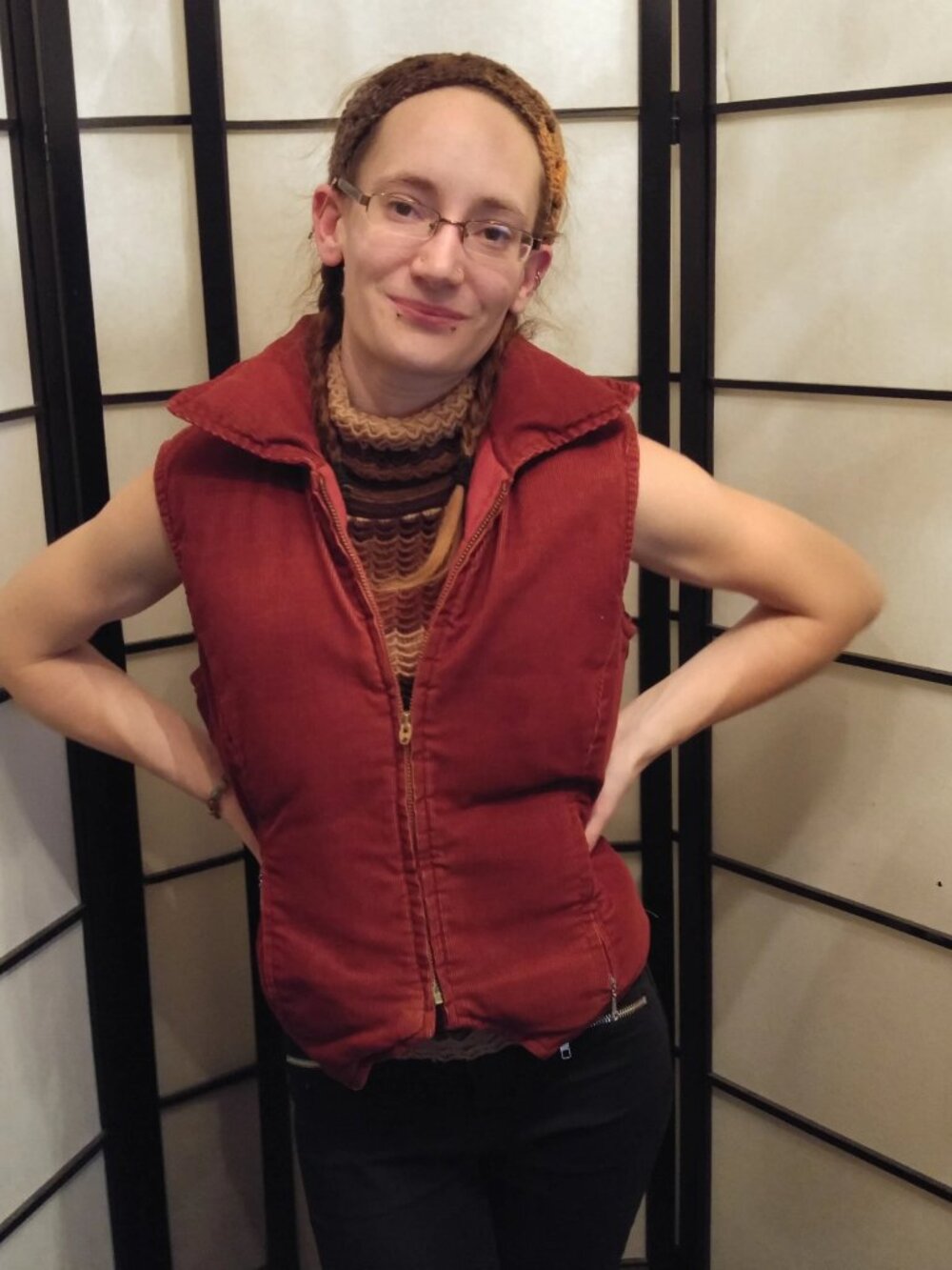 Reversible Rust Orange Down Vest by Eddie Bauer